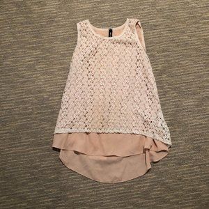Design Lab Peach Lace Top